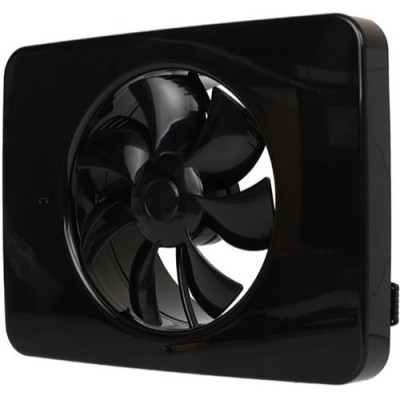 iQ Zwart Lo-Carbon- Badkamer ventilator Ø100/120 108/133m³/h met vochtsensor en licht schakelaar met nalooptijd - zwart