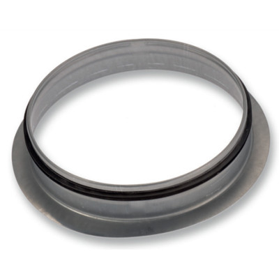APG 150 - Plat aftakstuk Ø150 90° met rubber - gegalvaniseerd staal