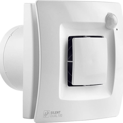 Silent dual 200 - Badkamer ventilator Ø120 177m³/h met hygrostaat en aanwezigheid sensor
