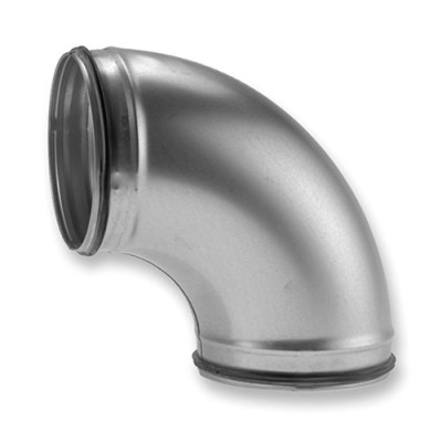 BDG90 125 - Geperste bocht Ø125 90° met rubber - gegalvaniseerd staal