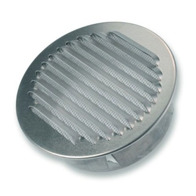 BLR-0-R 100 - Buitenluchtrooster Ø100 met insectengaas - aluminium